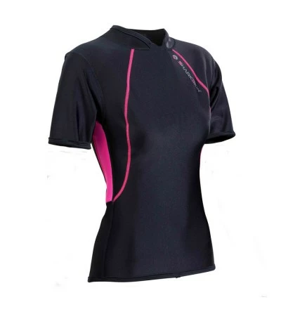 Top Sharkskin Chillproof Manches Courtes Rose - Femme – Image 2